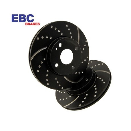 EBC Turbo Groove Black Brake Discs Front JDM Heart