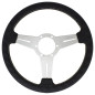 Nardi Classic Steering Wheel - Leather with Satin Spokes & Grey Stitching - 330mm