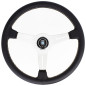 Nardi Classic Steering Wheel - Leather with Satin Spokes & Grey Stitching - 360mm