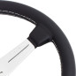 Nardi Classic Steering Wheel - Leather with Satin Spokes & Grey Stitching - 360mm	