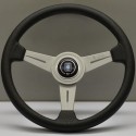 Nardi Classic Steering Wheel - Perforated Leather with Satin Spokes & Grey Stitching - 340mm