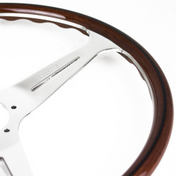 Nardi Classic Steering Wheel With 21mm Grip - Wood with Polished Spokes - 390mm