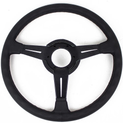 Nardi Classic Steering Wheel with Leather Trim Ring - Leather with Black Spokes & Grey Stitching - 360mm
