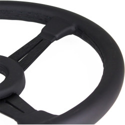 Nardi Classic Steering Wheel with Leather Trim Ring - Leather with Black Spokes & Grey Stitching - 360mm