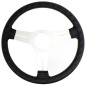 Nardi Competition Steering Wheel - Leather with Satin Spokes & Grey Stitching - 330mm