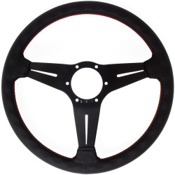 Nardi Deep Corn Steering Wheel - Perforated Leather with Black Spokes & Red Stitching