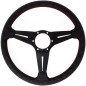 Nardi Deep Corn Steering Wheel - Perforated Leather with Black Spokes & Red Stitching