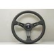 Nardi Deep Corn Steering Wheel - Perforated Leather with Black Spokes, Green, White & Red Stitching - 330mm 