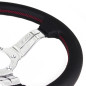 Nardi Deep Corn Steering Wheel - Perforated Leather with Polished Spokes & Red Stitching