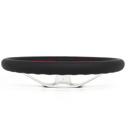 Nardi Deep Corn Steering Wheel - Perforated Leather with Polished Spokes & Red Stitching