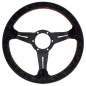 Nardi Deep Corn Steering Wheel - Suede with Black Spokes & Red Stitching