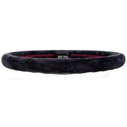 Nardi Deep Corn Steering Wheel - Suede with Black Spokes & Red Stitching