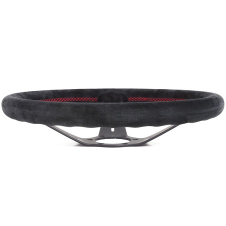 Nardi Deep Corn Steering Wheel - Suede with Black Spokes & Red Stitching