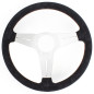 Nardi Deep Corn Steering Wheel - Suede with Satin Spokes & Red Stitching - 350mm