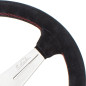 Nardi Deep Corn Steering Wheel - Suede with Satin Spokes & Red Stitching - 350mm