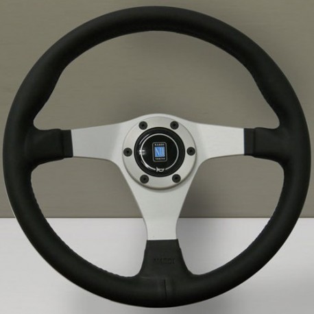 Nardi Gara Steering Wheel - Leather with Satin Spokes & Black Stitching - 350mm