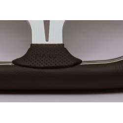 Nardi Kallista Steering Wheel - Leather/Perforated Leather/ABS Inserts with Polished Spokes - 350mm