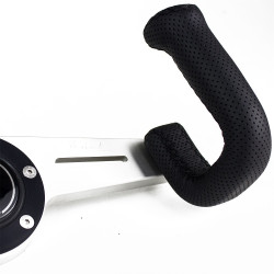 Nardi Two Spokes - Perforated Leather with Satin Spokes - 330mm	