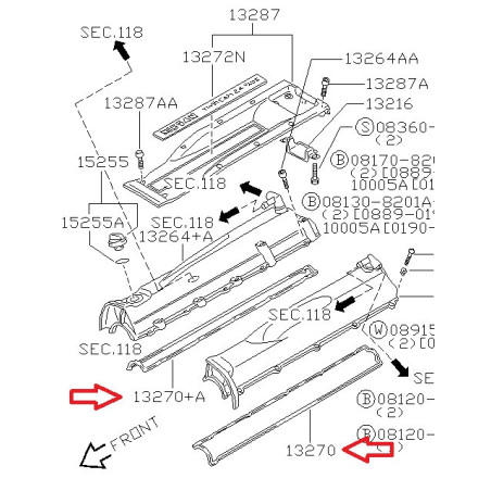 Nissan Skyline RB Ventildeckel Dichtungen IN EX