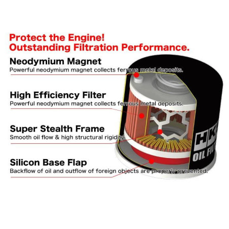 HKS Black Oil Filter UNF3/4-16 Toyota, Nissan, Suzuki, Daihatsu